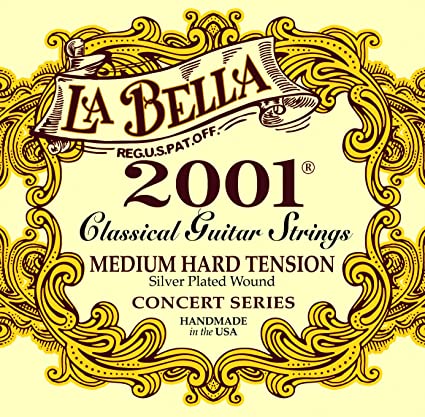 Cuerdas Guitarra Clásica-La Bella 2001 Medium Hard Tension
